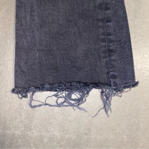 Zara Size 2 Black Denim High Rise Cropped Knee Jeans - Picture 9 of 11